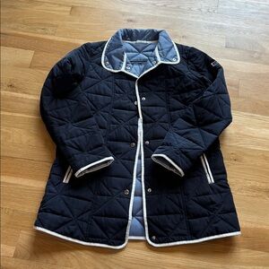 Gallery New York Women’s Quilted Puffer Ligntweight Jacket Navy\Gingham Small